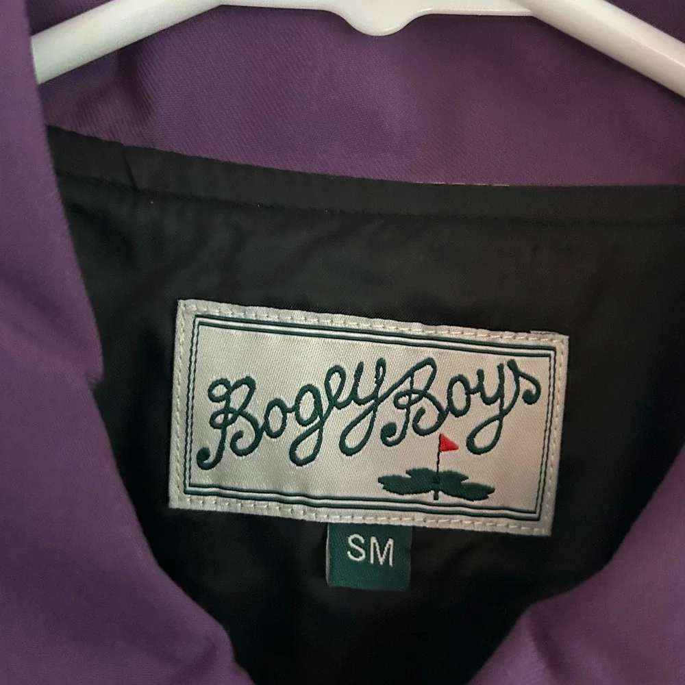 Bogey Boys Full Zip Retro Style Purple White Block Track Jacket S Small NWOT